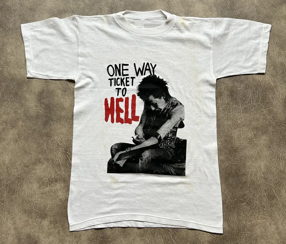 Vintage Sid Vicious Sex Pistols One Way Ticket To Hell T Shirt