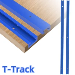 2Pc 500MM Double-Cut Profile T Track with Predrilled Mounting Holes For Table Saw Router Table Woodworking Tool