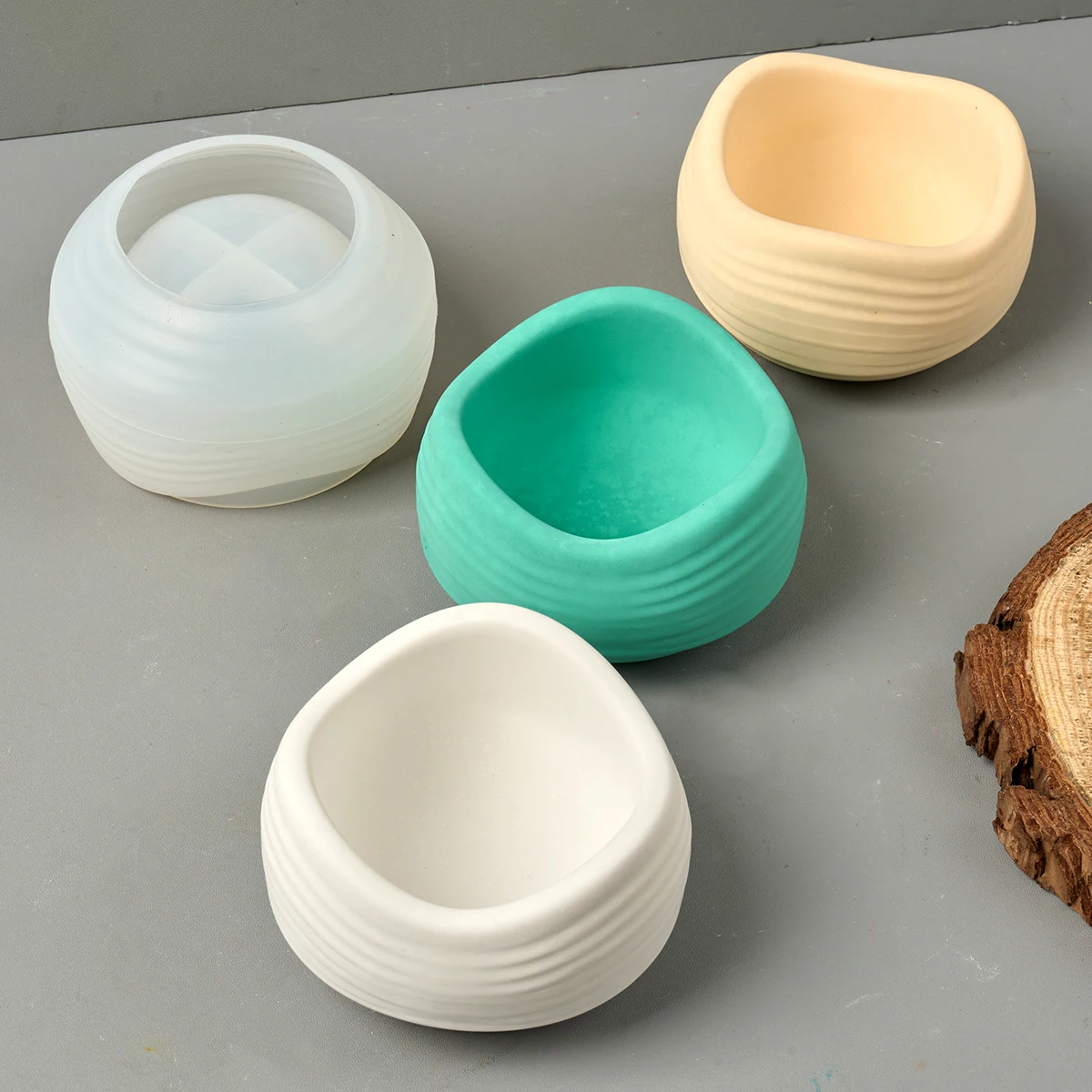 Fala świeca kubek formy silikonowe gipsowa cementowa soczysta doniczka pudełko do przechowywania słoik pachnący formy żywiczne DIY Handmade Home Decor — zdjęcie 7