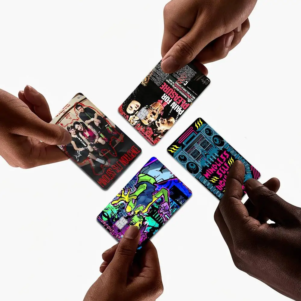 Punk MSI M-Mindless Self Indulgence Cartoon Credit Card Skin Stickers For Bank Card Bus Metro Card Sticker Waterproof Women Gift