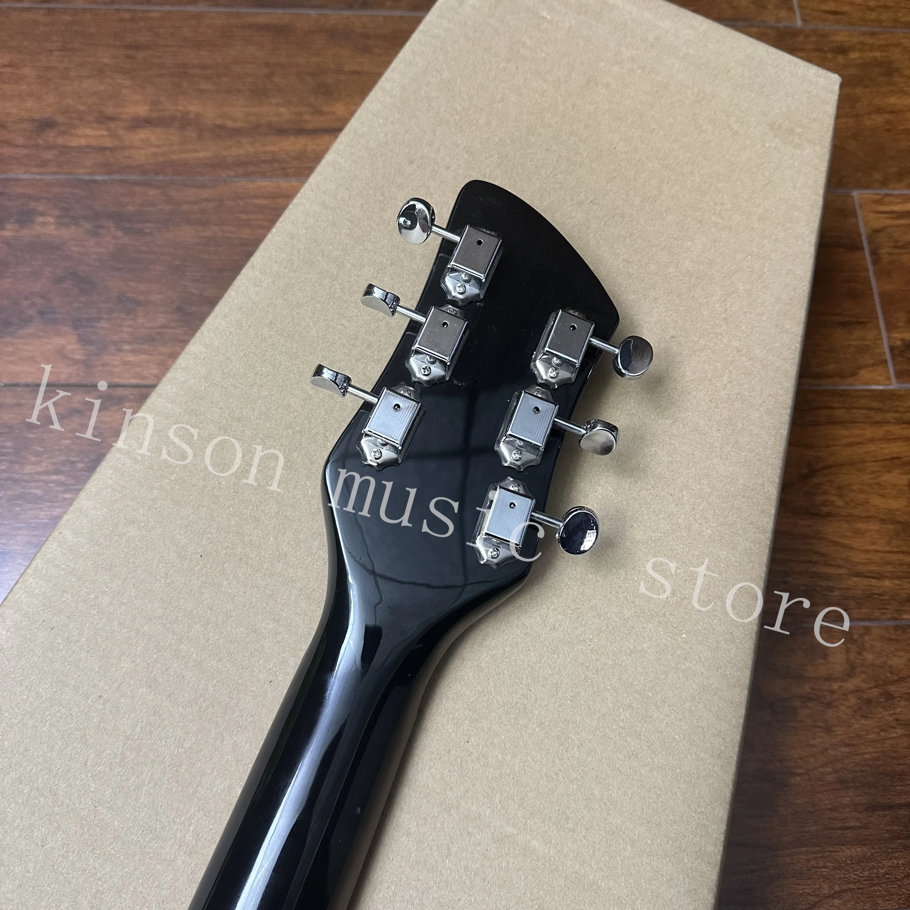 Black Electric Guitar, Tremolo System Bridge, 34 inches，Chrome Hardware，Fast Shipping