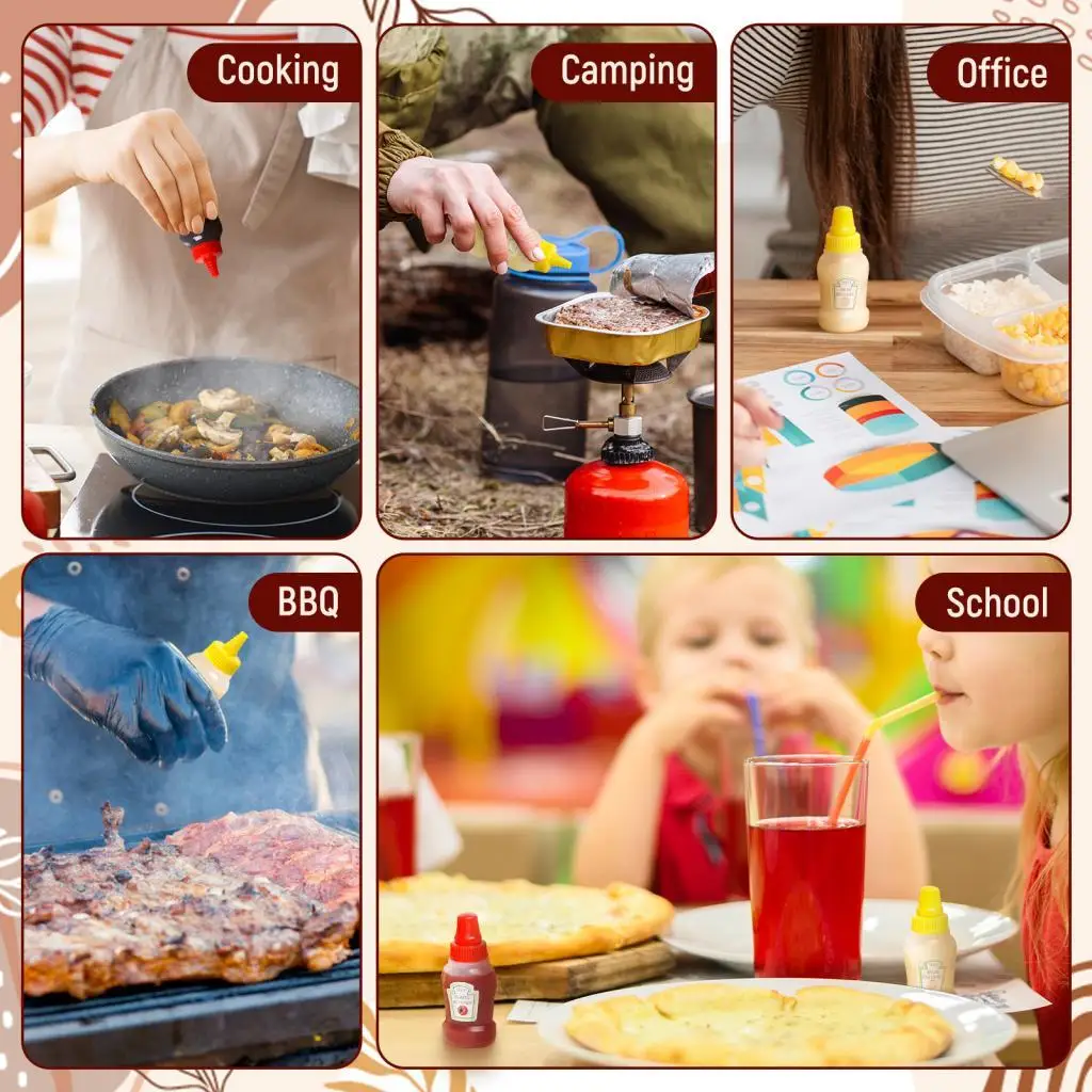 Condiment Bottles Empty Refillable Ketchup Squirt Bottle Reusable Containers