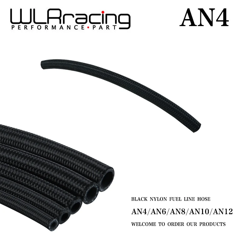 WLR RACING - 4 AN Pro's Lite Black  Braided Racing Hose Fuel Oil Line  350 PSI 0.3M WLR7311-1