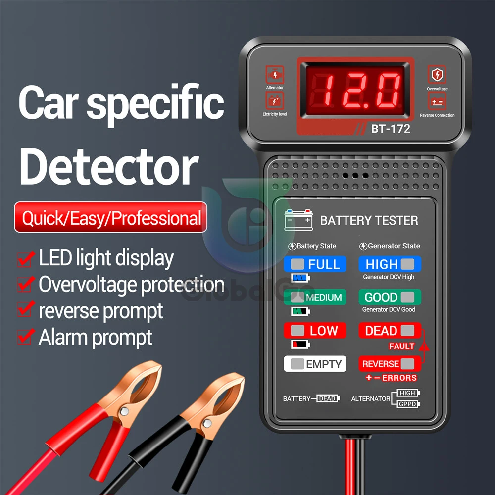 BT-171 Battery Tester Monitor Panel Gauge-Battery Status-Indicator 12V Car Electric Quantity Detector Diagnostic Tool