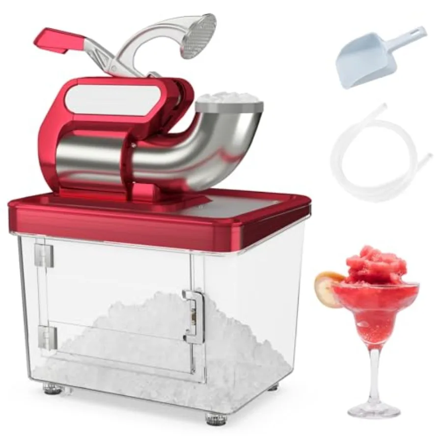 Electric Ice Crusher, 660 LBS/H Snow Cone Machine with Dual Blades, 300W ETL Approved Shaved Ice Machine for Home Parties, Rest