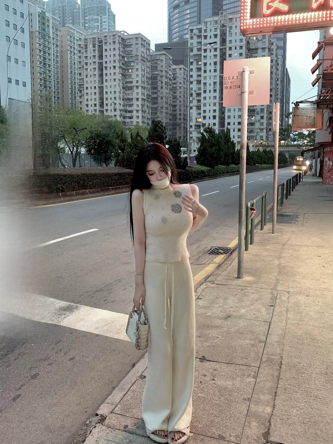 

Женский свитер Viola Snow с высоким воротником крупной вязки, облегающий, для ношения под одеждой, милый, на зимний сезон