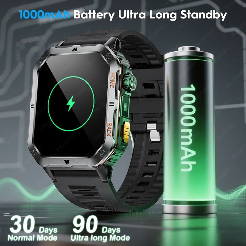 2025 New Smart Watch Men 1000mAh Ultra Large Battery 3ATM Professional Waterproof 2.01" HD Display Outdoor Sports Smartwatch Men - Image 6