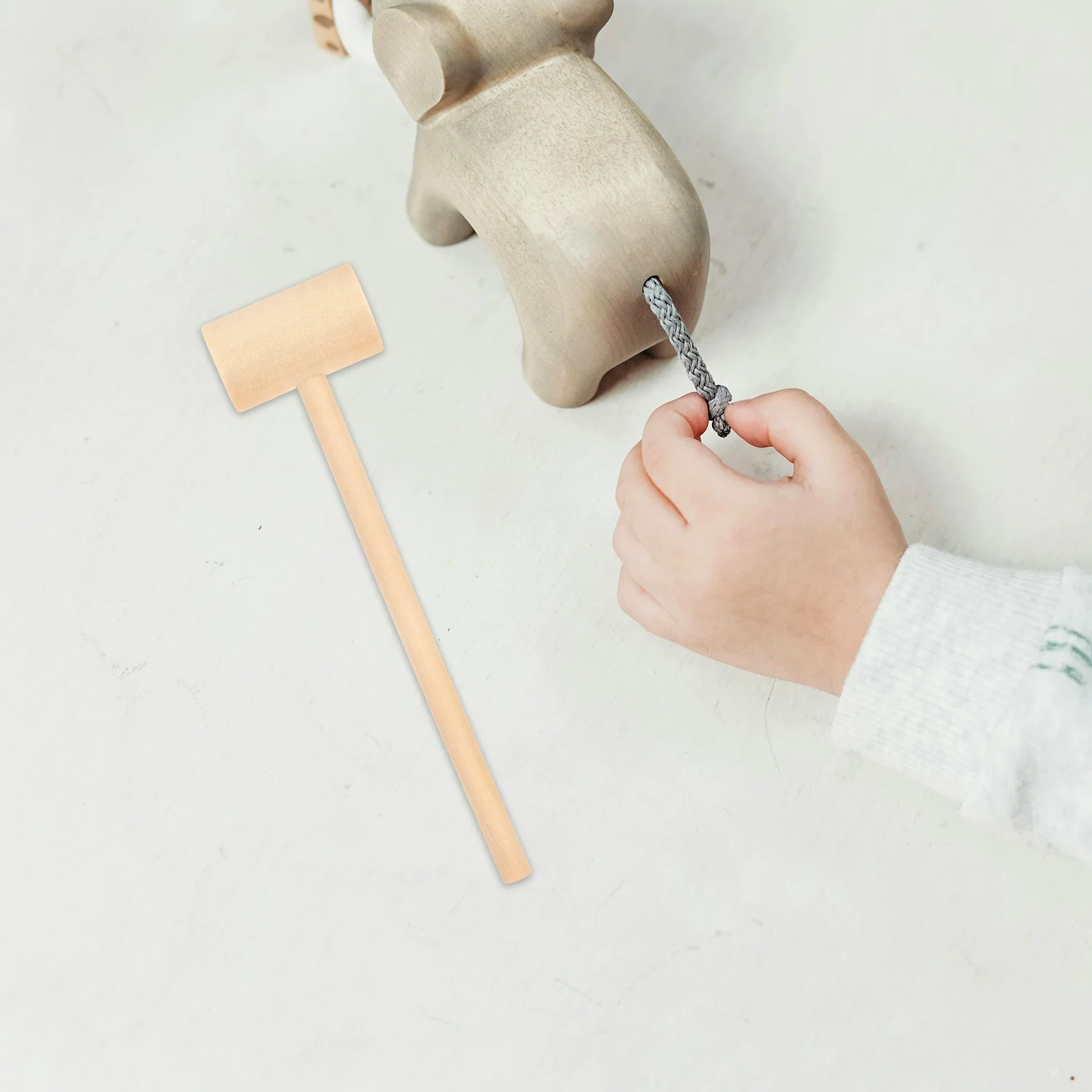 

12 Pcs Wood Hammer Toys Safe High Quality Solid Wood Environmental Paint Training Muscle Development Toddler Fun