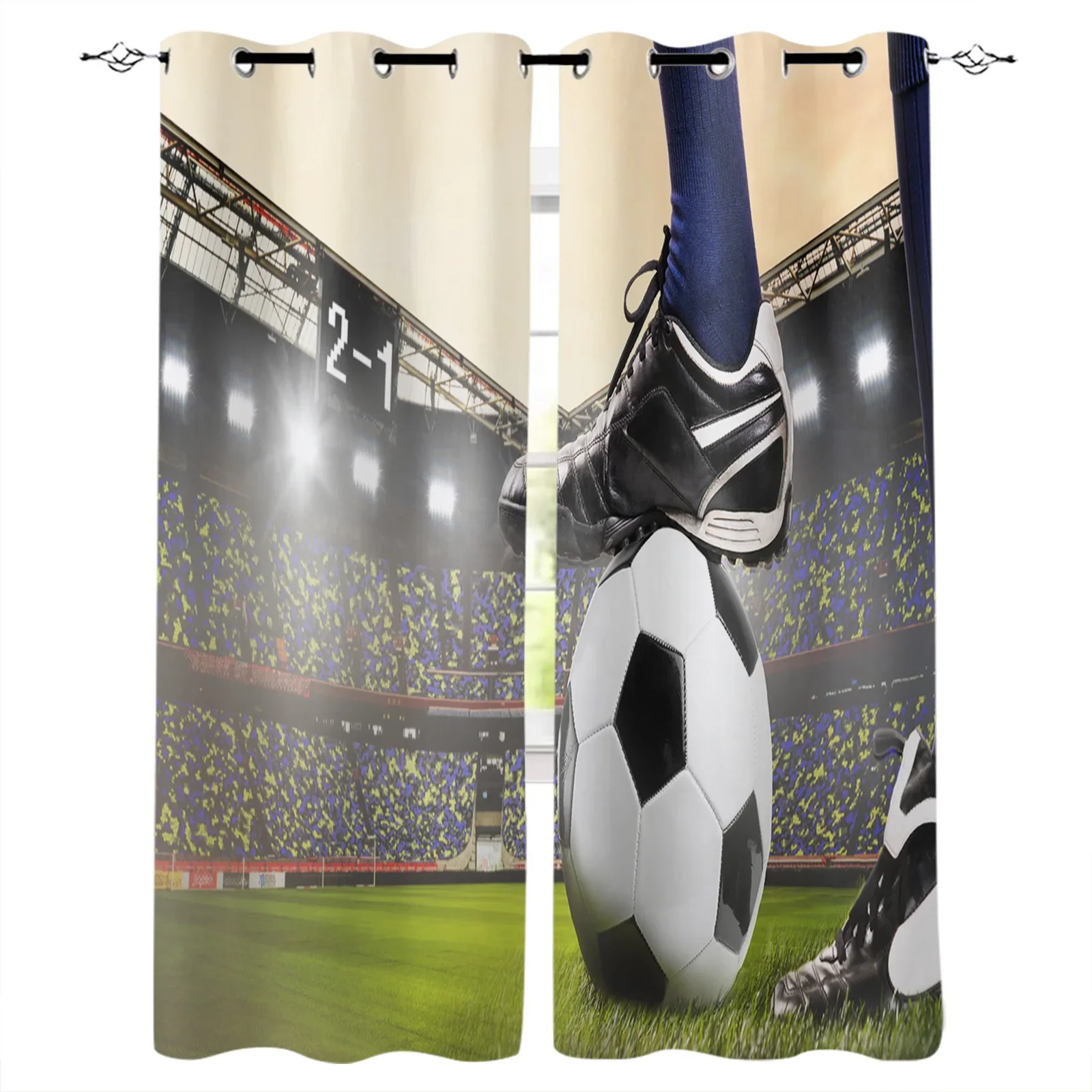 

Gymnasium Soccer Court Balls Football Blackout Curtains Window Curtains For Bedroom Living Room Decor Window Treatments