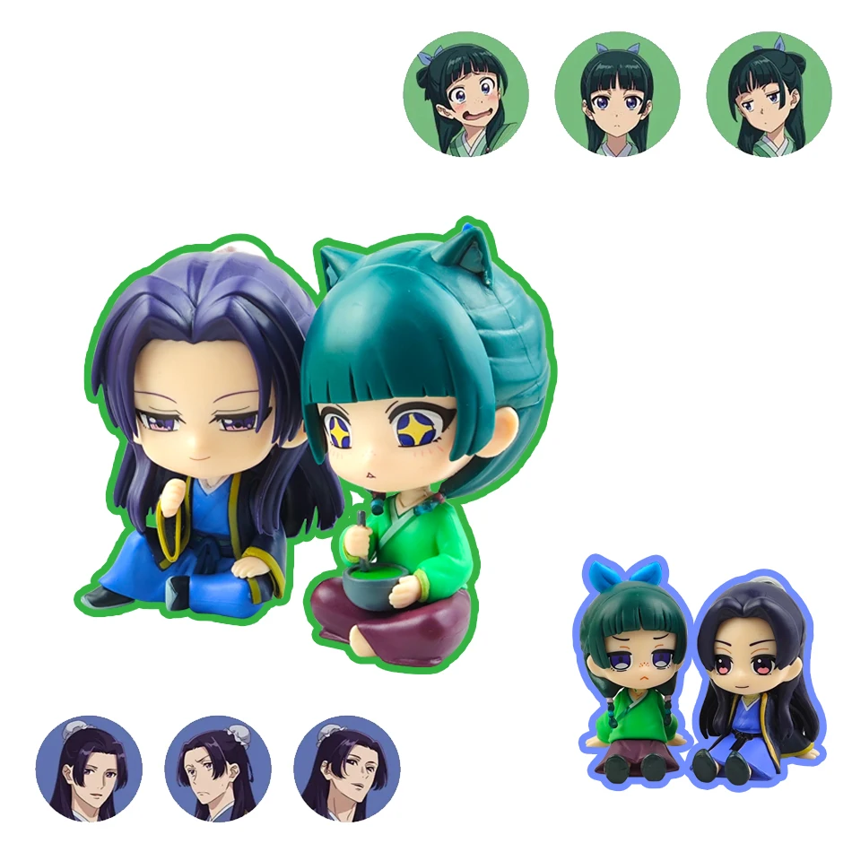 Q Version The Apothecary Diaries Maomao Jinshi Minifigur Anime Peripherie Kawaii Sitzendes Spielzeug Desktop Auto Ornamente Modell Geschenke