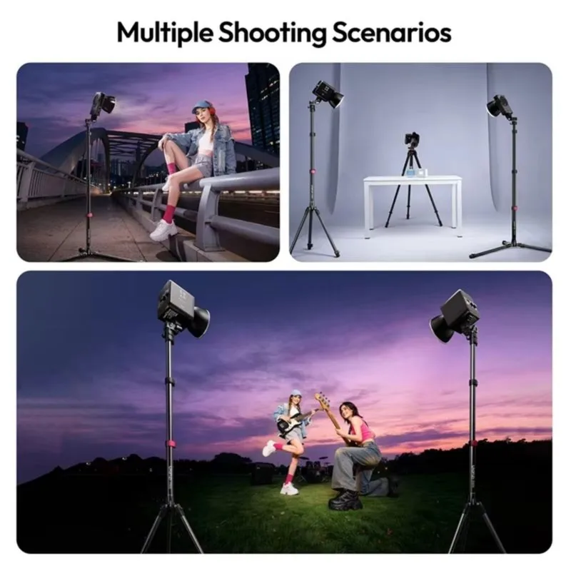 Super Sale TT43 II Reversible Leg Light Stand Tripod for COB Video Light Softbox Softball Max 2.1M Light Stand with Tilt Head