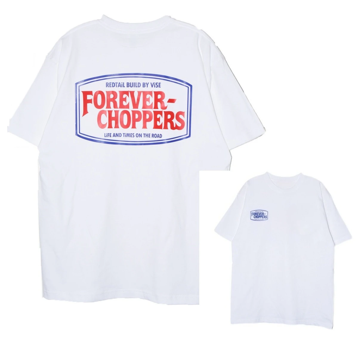 Y2k FOREVE 2026 RCHOPPER Summer Cotton Motorcycle Retro Japanese Street Skateboard Neutral T-shirt Both of Men and Women