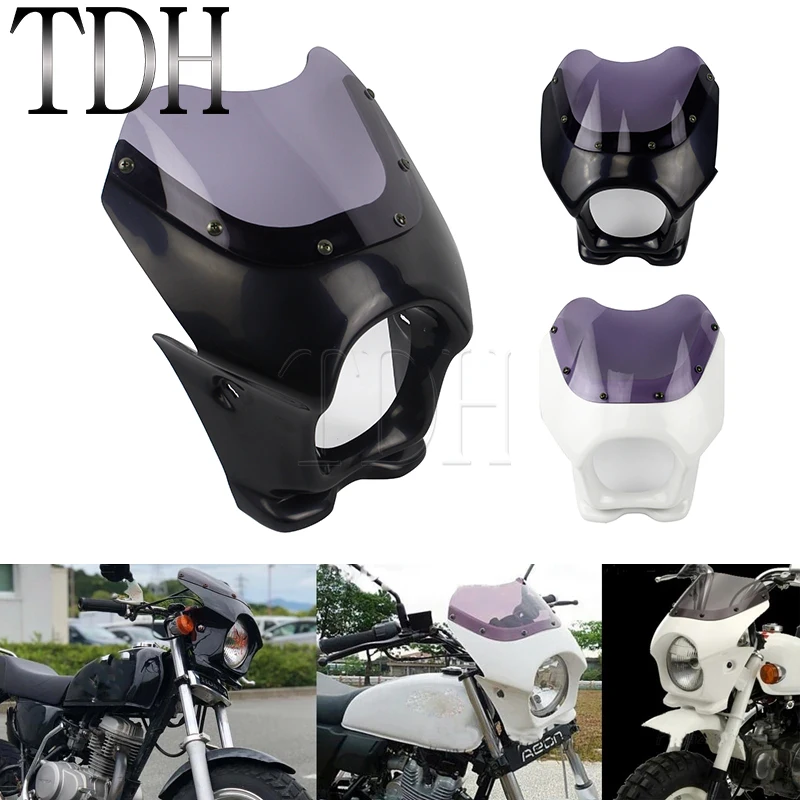 Carenado de faro delantero Retro para motocicleta Cafe Racer, parabrisas de carenado para Honda CB50 DAX ST50 Benri 90 50 125 FTR 223 250