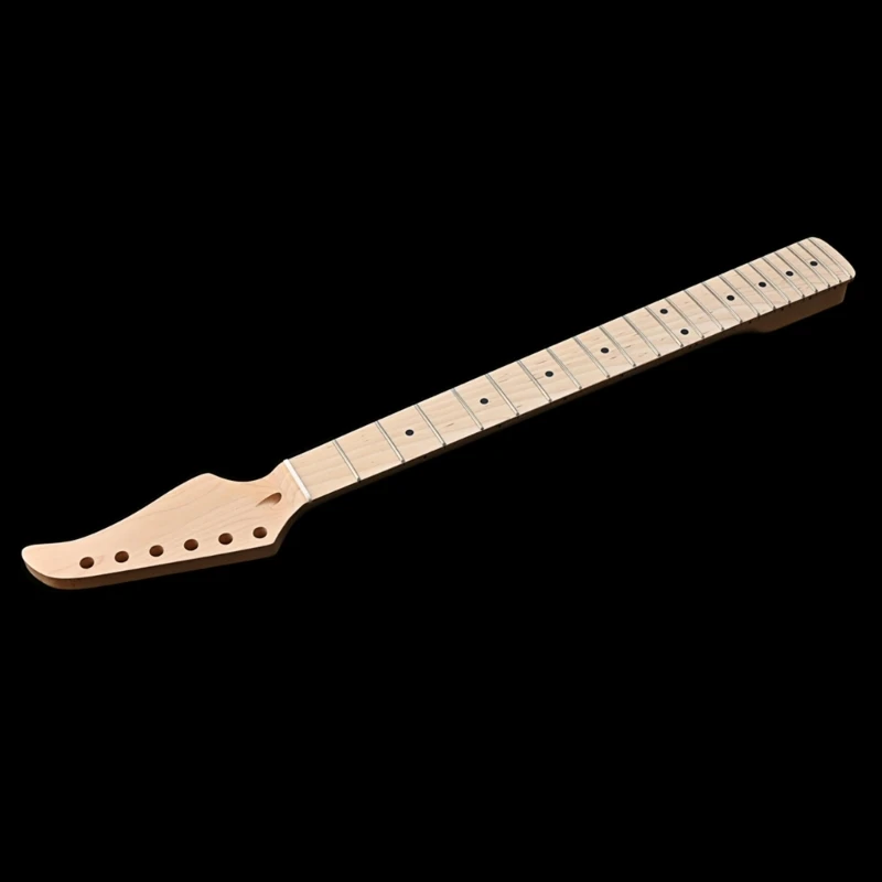 22 Fret Maple Wood Guitar Neck Replacement Smooth Edges Fretboard Guitar Fingerboard Stringed Musical Instrument Parts