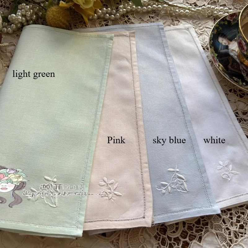 12 Pieces 27X27CM Napkins Export Colorful cotton linen Napkin Handkerchief