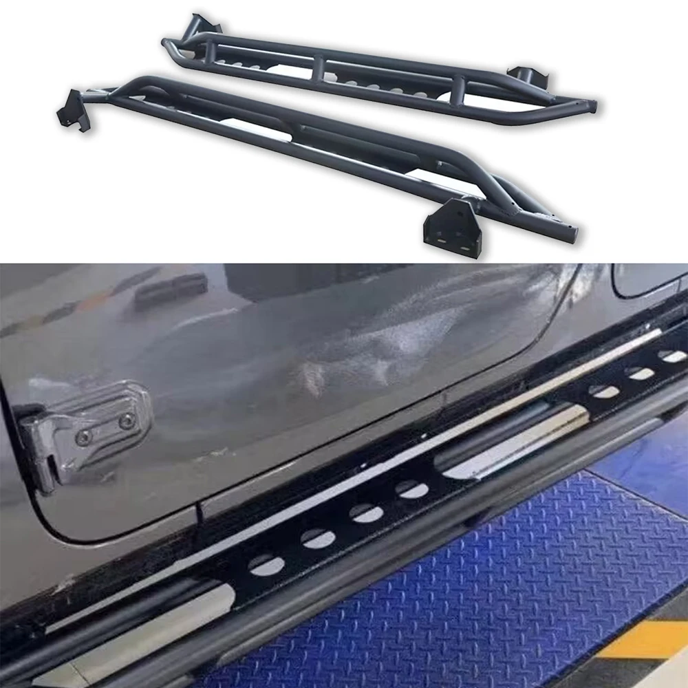 

Lantsun J47 Running Boards 1-pair Sidestep Steel Pedal 4-door Step Bars for Jeep for Wrangler JK07-17