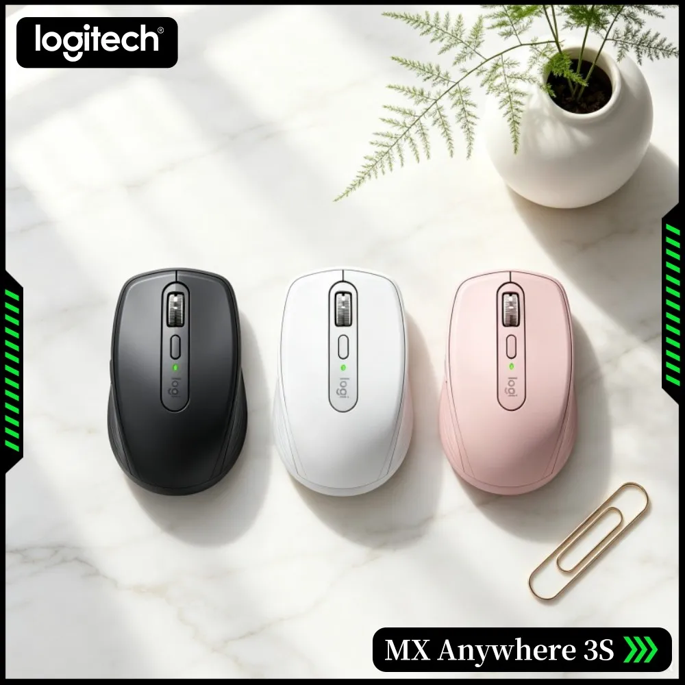 Portable MX Anywhere 3S Mouse - 8K DPI, Magspeed Scroll, Anti-Slip Grip, Ideal For Store Work & On-Site Task