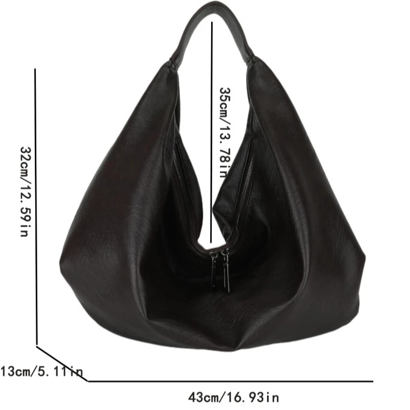 New style Shoulder Bags for Women Large Hobo Shopper Bag Solid Color Quality Soft Leather Crossbody Handbag Lady Travel Tote Bag