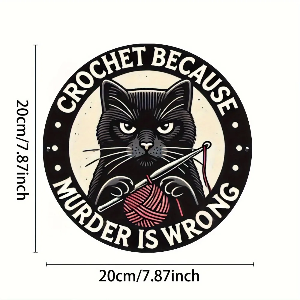 CrochetMurderSign 1pc 