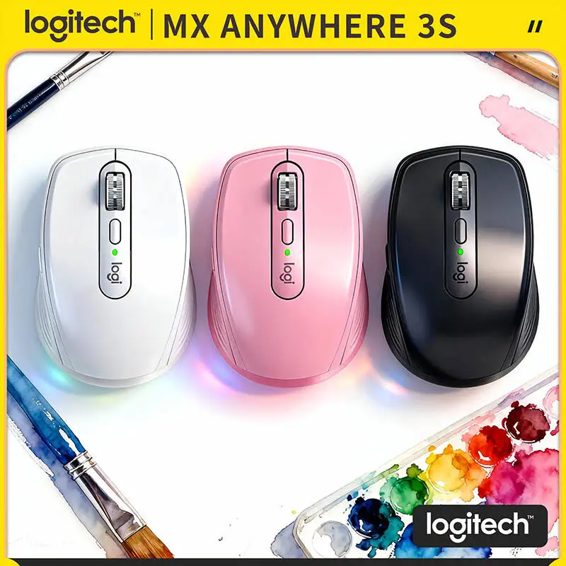 

Ergonomic MX Anywhere 3S Mouse - Darkfield 8K DPI, Precision Control, Suitable for Online Class & Remote Business Meeting