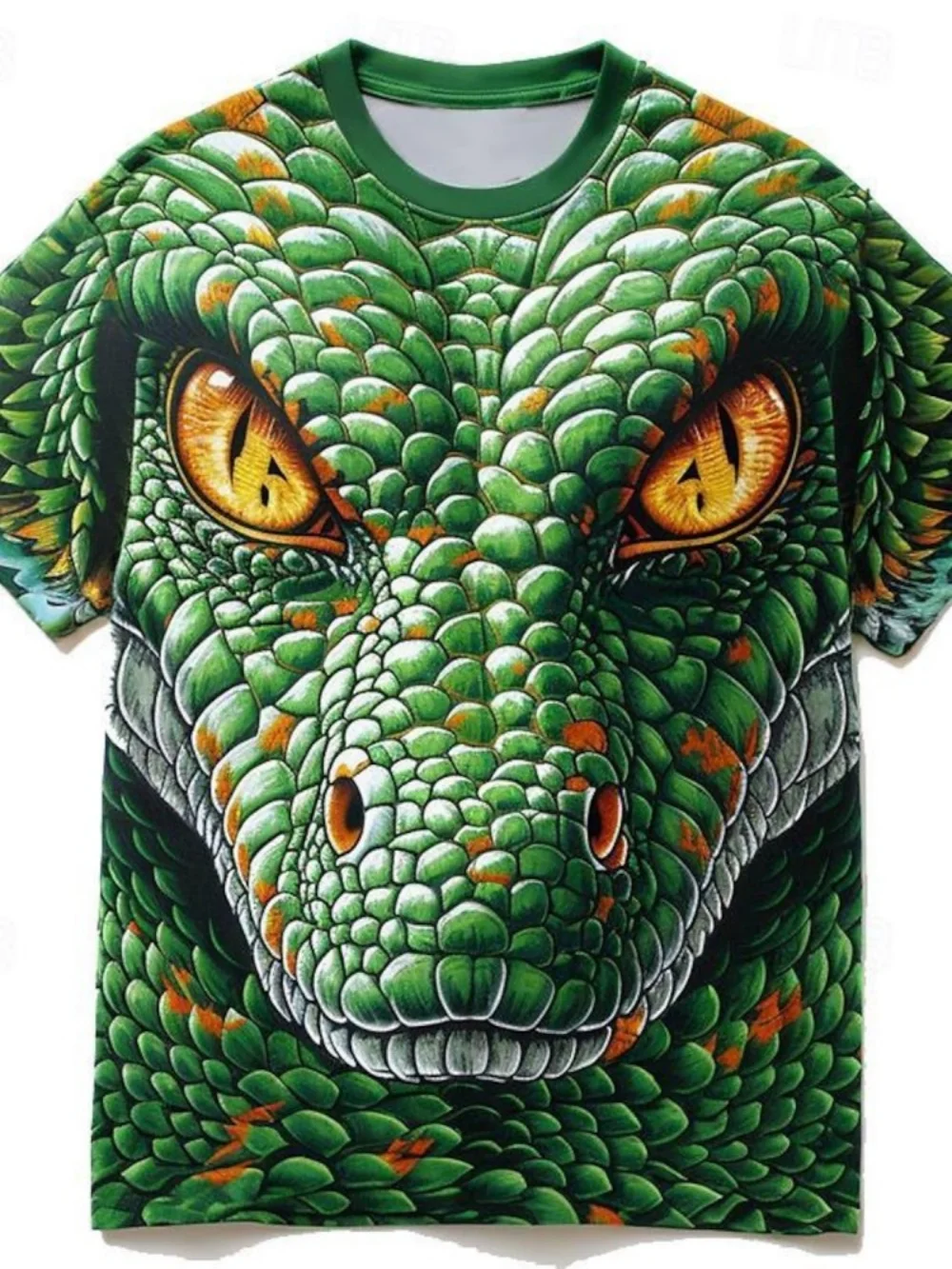 

Realistic Green Crocodile 3D Print T-Shirt - Bold Reptile Pattern Graphic Tee, Unique Casual Top for Edgy Fashion Enthusiasts