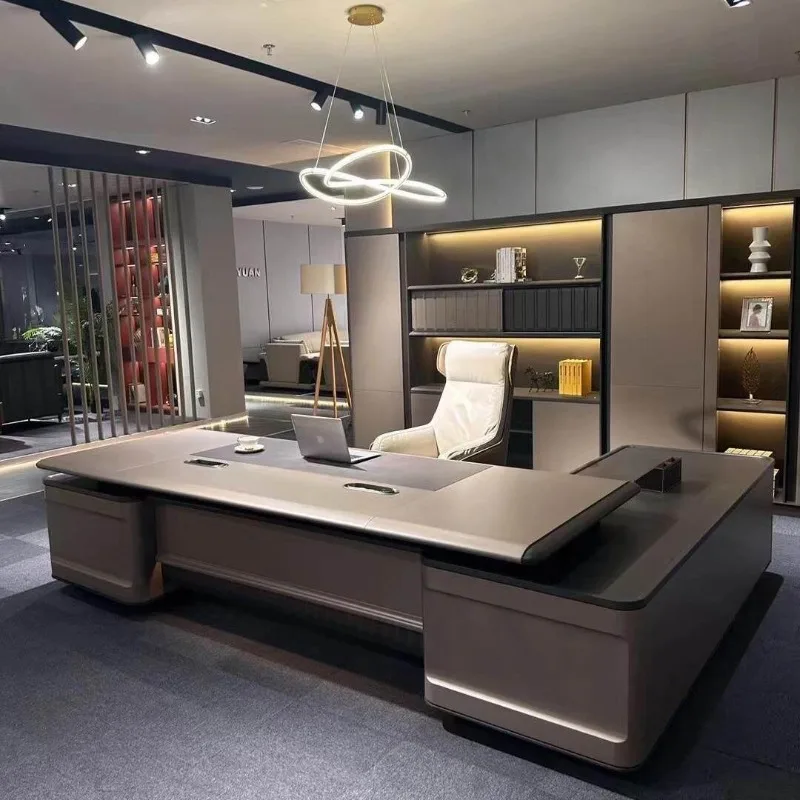 Upgrades Italy Office Desk Designer Higher Classic Solid Wood Storage Computer Desks L Shape Mesa Escritorio Work Station Table