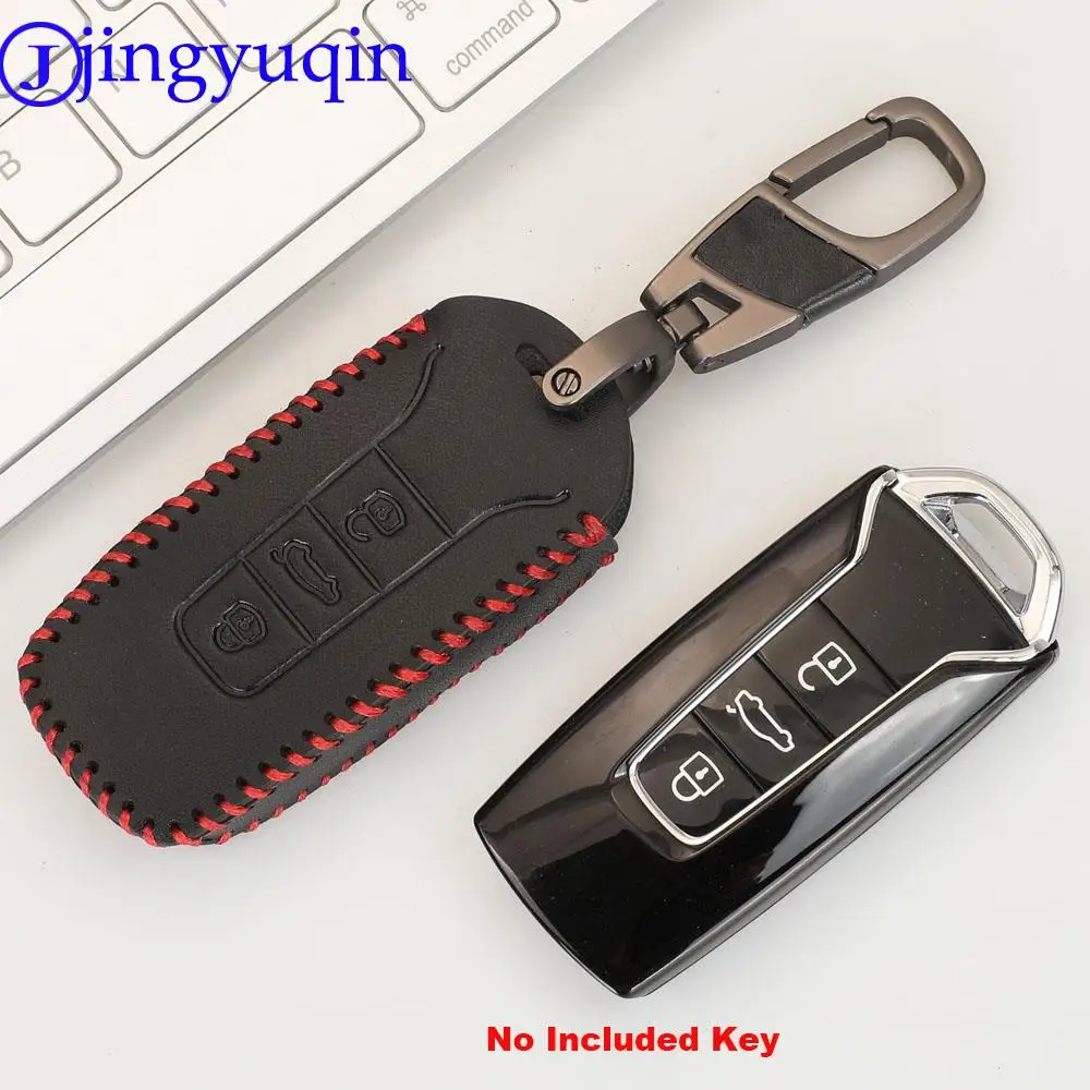 jingyuqin  Leather Key Cover For Volkswagen Vw Touareg 2020 2019 2018 Car Key Bag/case Wallet Holder Key Chains