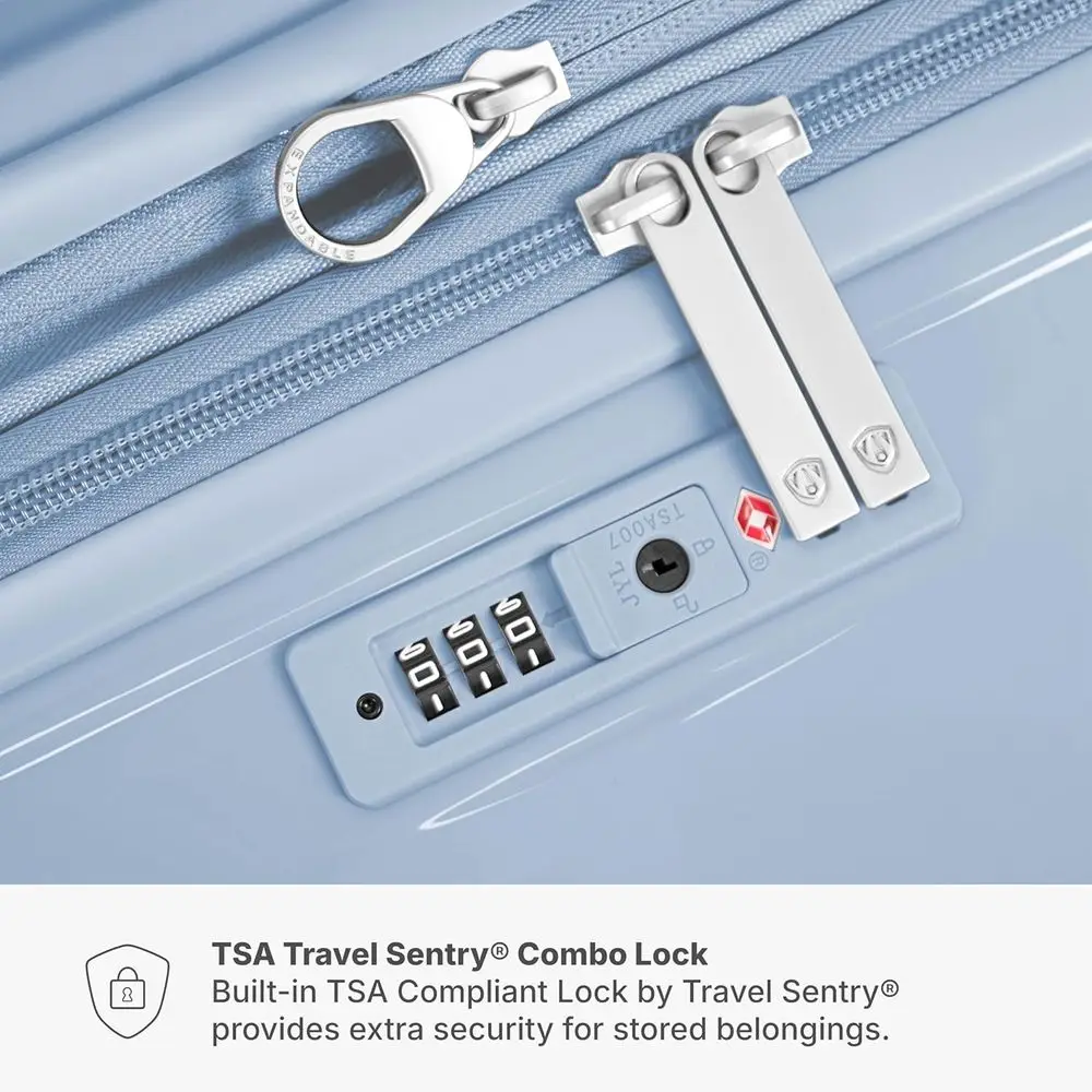 Valise rigide bleue Edinburgh II 21 avec serrure TSA, taille à main