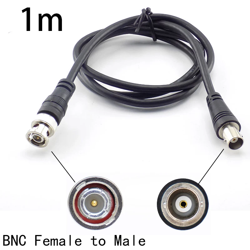 BNC Female To Male Adapter Cable For CCTV Camera BNC Connector Extension Coaxial Line Camera Accessories 1M