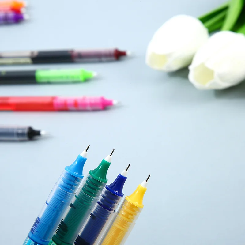 10 Teile/satz Hohe Qualität Gel Stifte Gerade Flüssigkeit Kugelschreiber Farben Kawaii Schreibwaren Schule Bürobedarf Schreiben – Detail 6