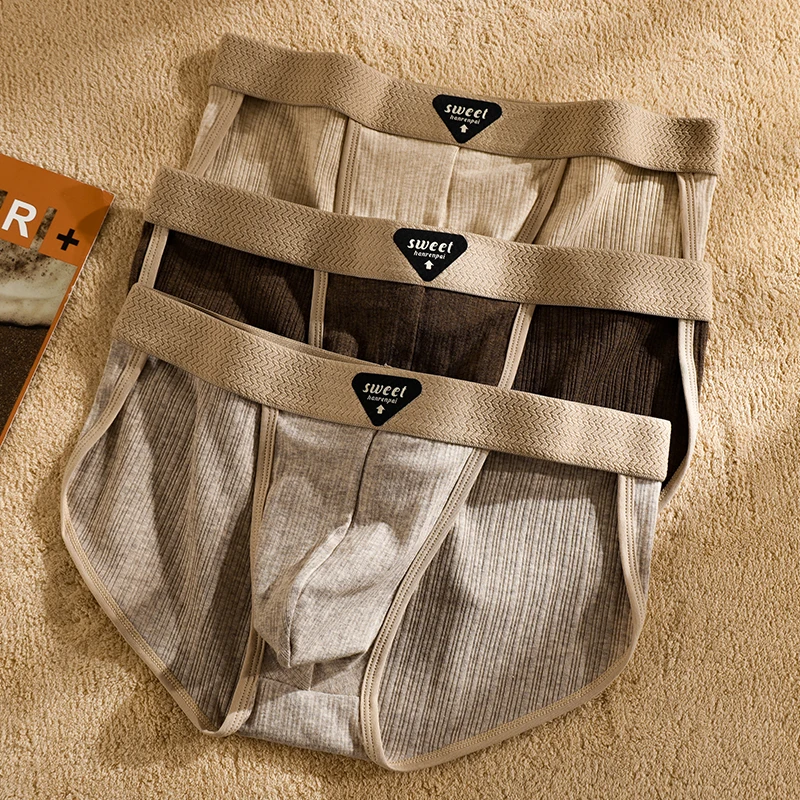 3-pack men's underwear men's briefs youth sports shorts breathable cotton sexy briefs personality men's underpants briefs
