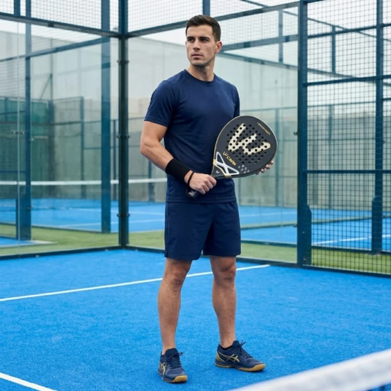 CWIN Hammer 18K Carbon Padel-Schläger Schwarz-Gold Professioneller Paddle-Tennis-Schläger mit Tragetasche für Fortgeschrittene Spieler – Detail 8