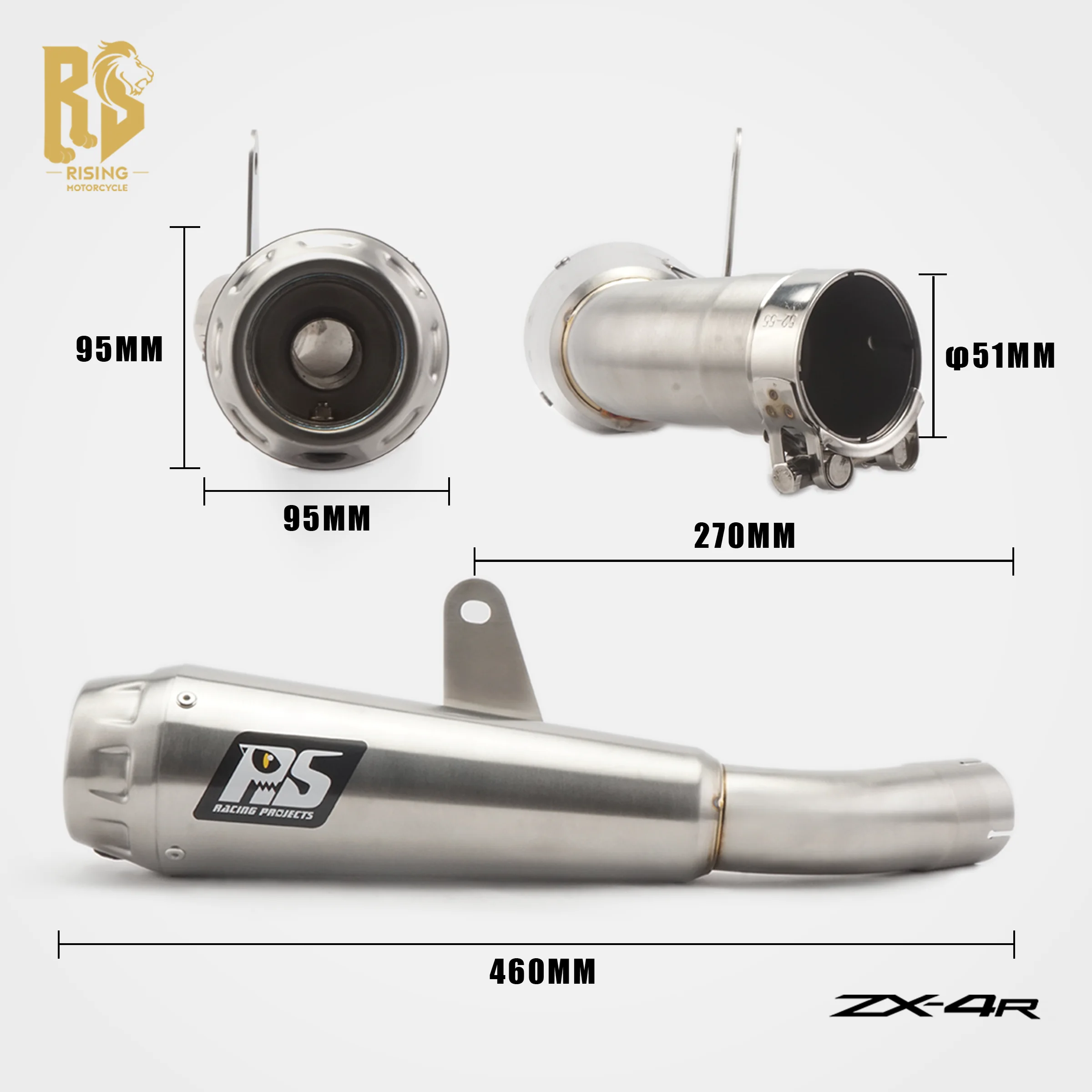 Ｎｏ．４ Stainless Steel Slip On Exhaust for ZX4R 2026