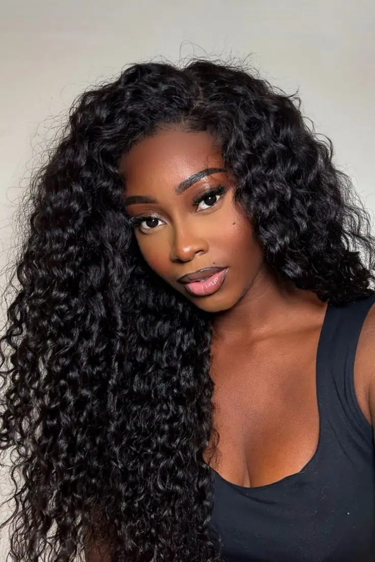 

Парик с кружевной передней частью 13x4, плотность 200%, глубокие волны, черный, кудрявый, предварительно сформированный, с эффектом натуральной линии роста волос и детской шелушкой, глубокая волна