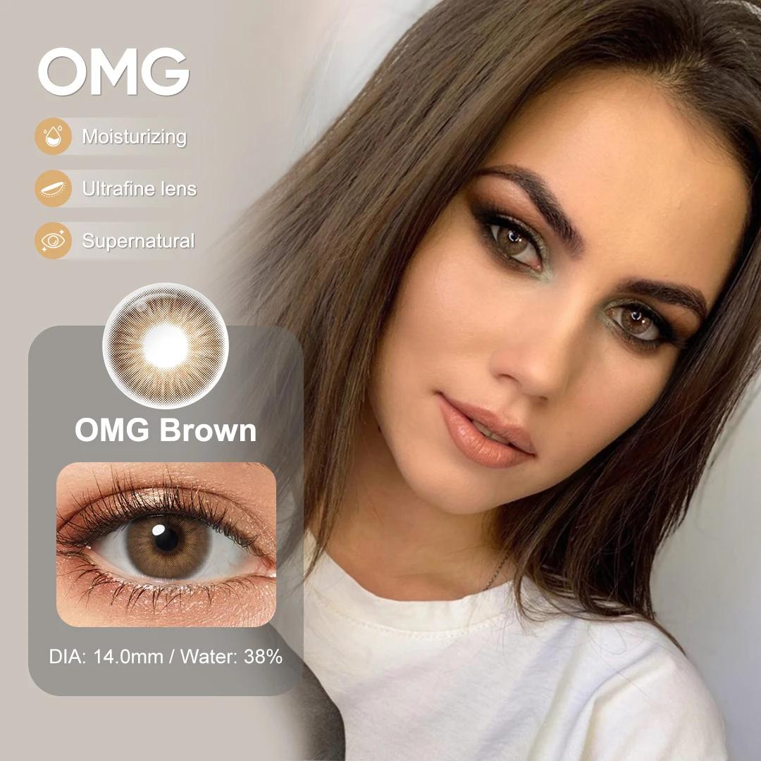 （0~-6.00）Natural Colored Contact Lenses with Prescription Myopia Lenses with Degree Brown Lenses Gray Pupils Fast Shipping