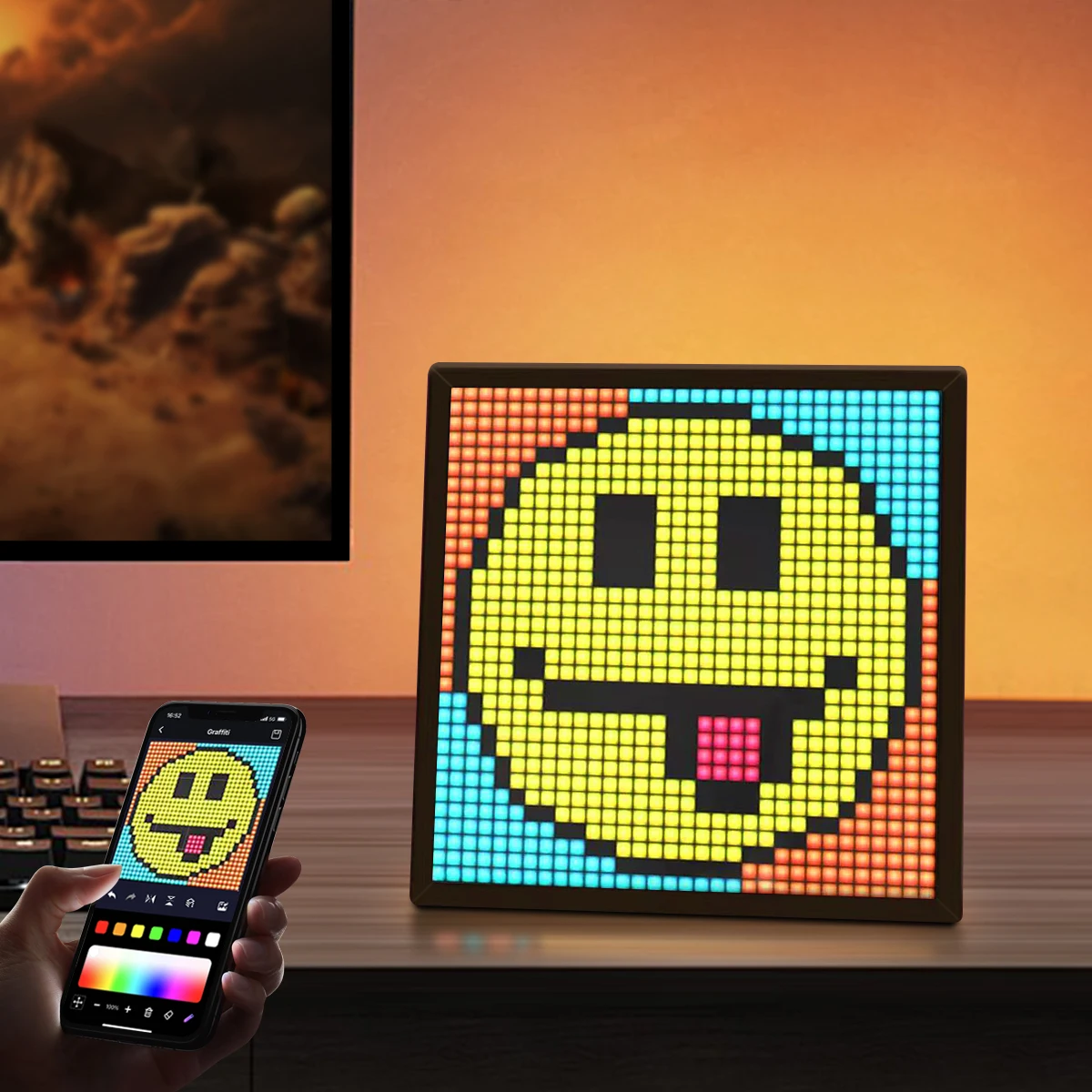 Smart RGB USB LED Matrix Pixel Display Digital Screen APP Programmable Graffiti Art Cool Animation Fun Text Clock Picture Frame