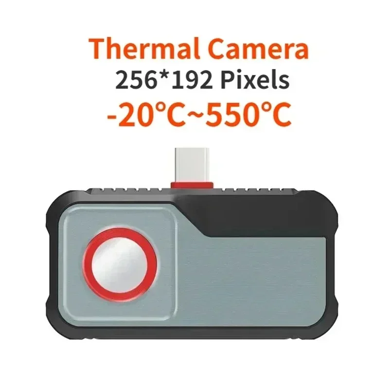 Thermal Camera 256*192 Pixels Android Type C Mobile Phone -20°C~550°C Infrared Thermal Imager For Electrical Repair