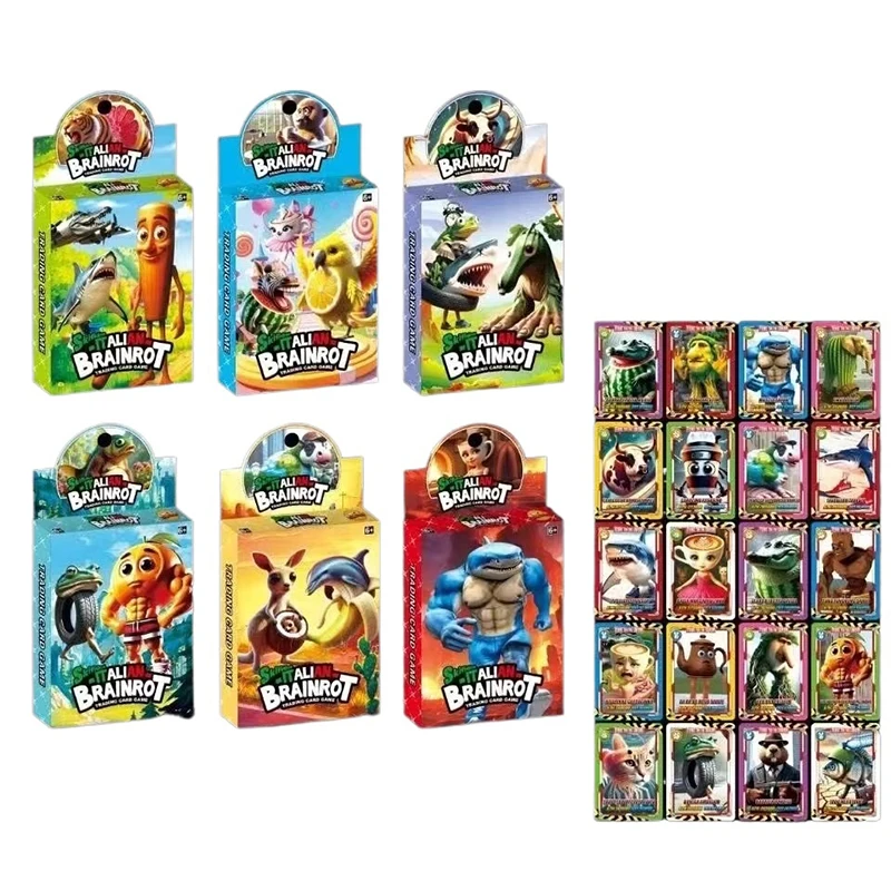 

24PCS Laser Card Italian Brainrot Cards Game Tralalero Tralala Card Tungtungtungsahur Collection Cards Classic Toy Children Gift