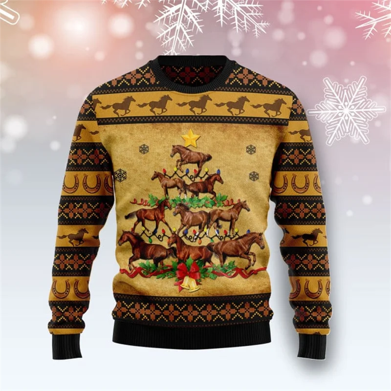 جديد سترة رجل حفلة قبيحة هالوين هدية الكريسماس سانتا كلوز البلوز الرجال مضحك الحيوان ثلاثية الأبعاد طباعة هوديس للرجل سترة رجل #1