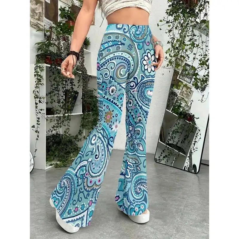 Floral print flared pants, suitable for 7-16 year old teenagers for casual wear