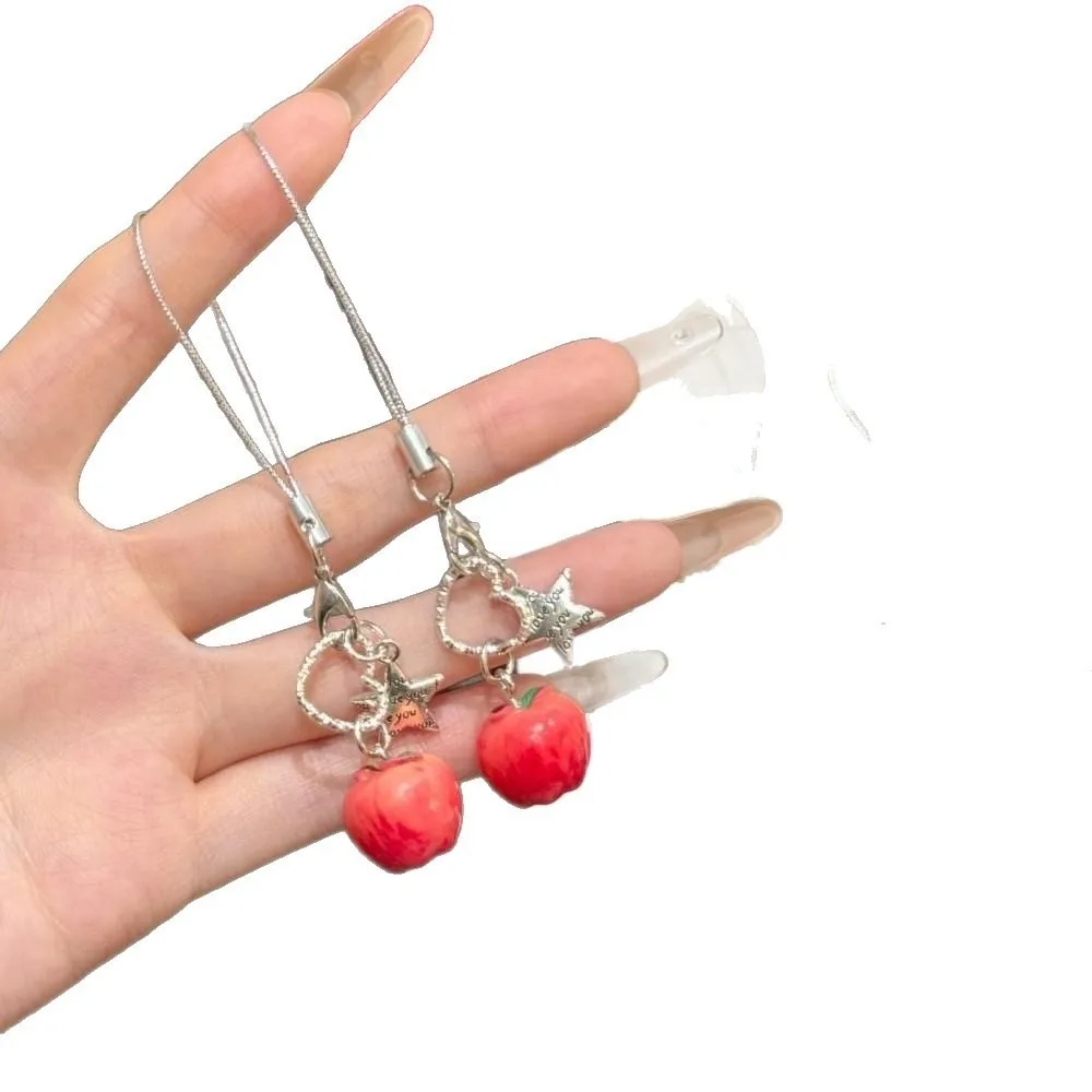 Cute Fruits Phone Charms Pendant Heart Star Bag Charms Y2K Style Handmade Cellphone Lanyard CCD Camera