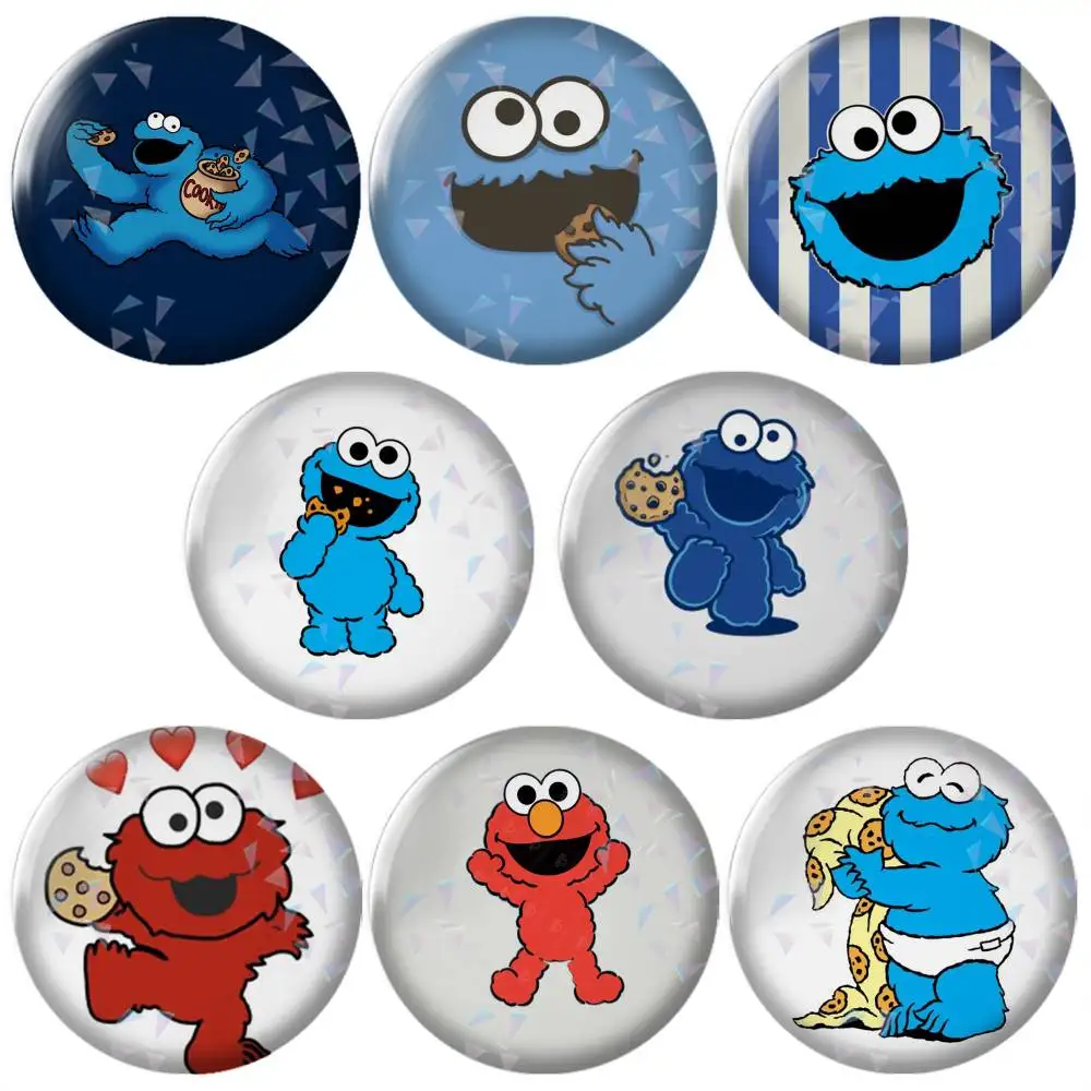 Cute Cartoon Cookie-e Monster Brooch Metal Decorative Brooch Pins for Backpack Clothes Jacket Accessories,Souvenir.