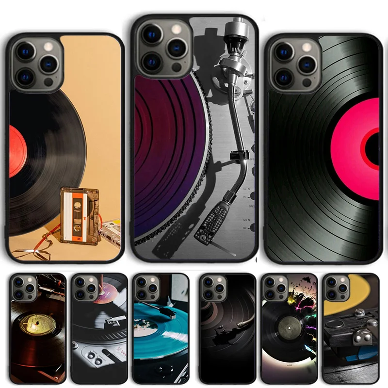 Vinyl Record Retro Phone Case Cover For iPhone 15 16 14 13 12 Pro Max mini 11 Pro Max XS X XR Plus Coque Shell