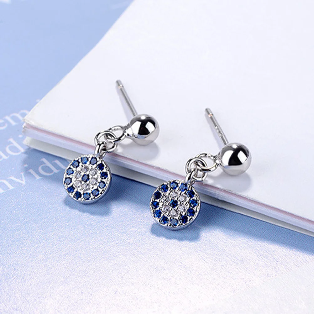 

Earrings 's Eye Decoration Trendy Jewelry Teardrop Blue Rhinestones Woman's Pendant