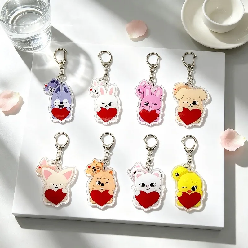 8 Stück/Set KPOP Acryl-Schlüsselanhänger Zubehör Niedliche Taschenanhänger für Fans Geschenke Großhandel – Detail 6