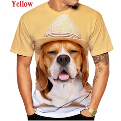 Novelty Fashion Men/Women 3D Printing T-shirt Animal Dog Beagle Casual Short-sleeved Street T-shirt Top