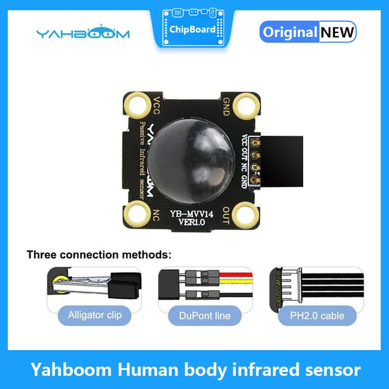 Yahboom-Corpo Humano Módulo Sensor Infravermelho, Compatível com Jacaré Clipe, Linha DuPont, Cabo PH2.0