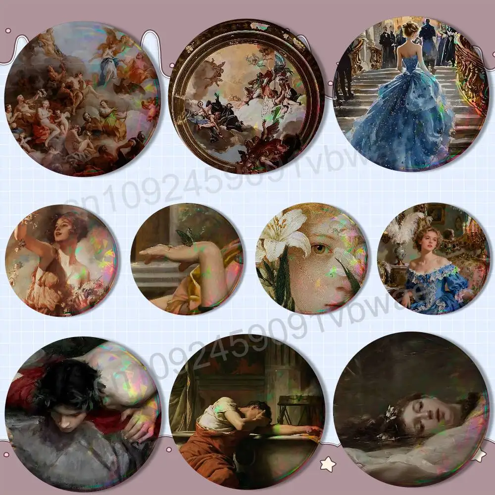 

Art Aesthetics R-Renaissance Badge on Backpack Clothes decoration Tinplate Round Brooch Funny Custom Gifts for Friend