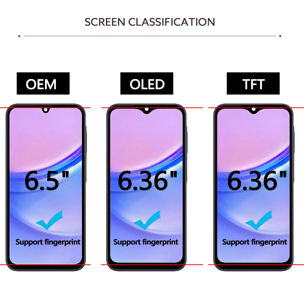 Neue AMOLED Display Für Samsung A15 4G 5G LCD Display Touchscreen Digitizer Montage Für Samsung A155F A156B display Ersatz – Detail 8