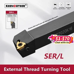 SER1010H11 SER1212H16/11 SER1616H16/11 SER2020K SER2525M External Thread Turning Tool SER SEL Lathe Cutter bar CNC tool Holder